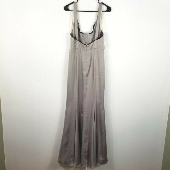 Fame And Partners Womens Gray Gown Sleeveless Scoop Neck Long Maxi Dress Size 10 - Picture 5 of 7